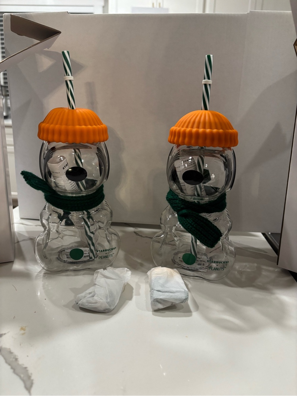 (Set of 2) Starbucks Snoopy cup Fall limited edition
